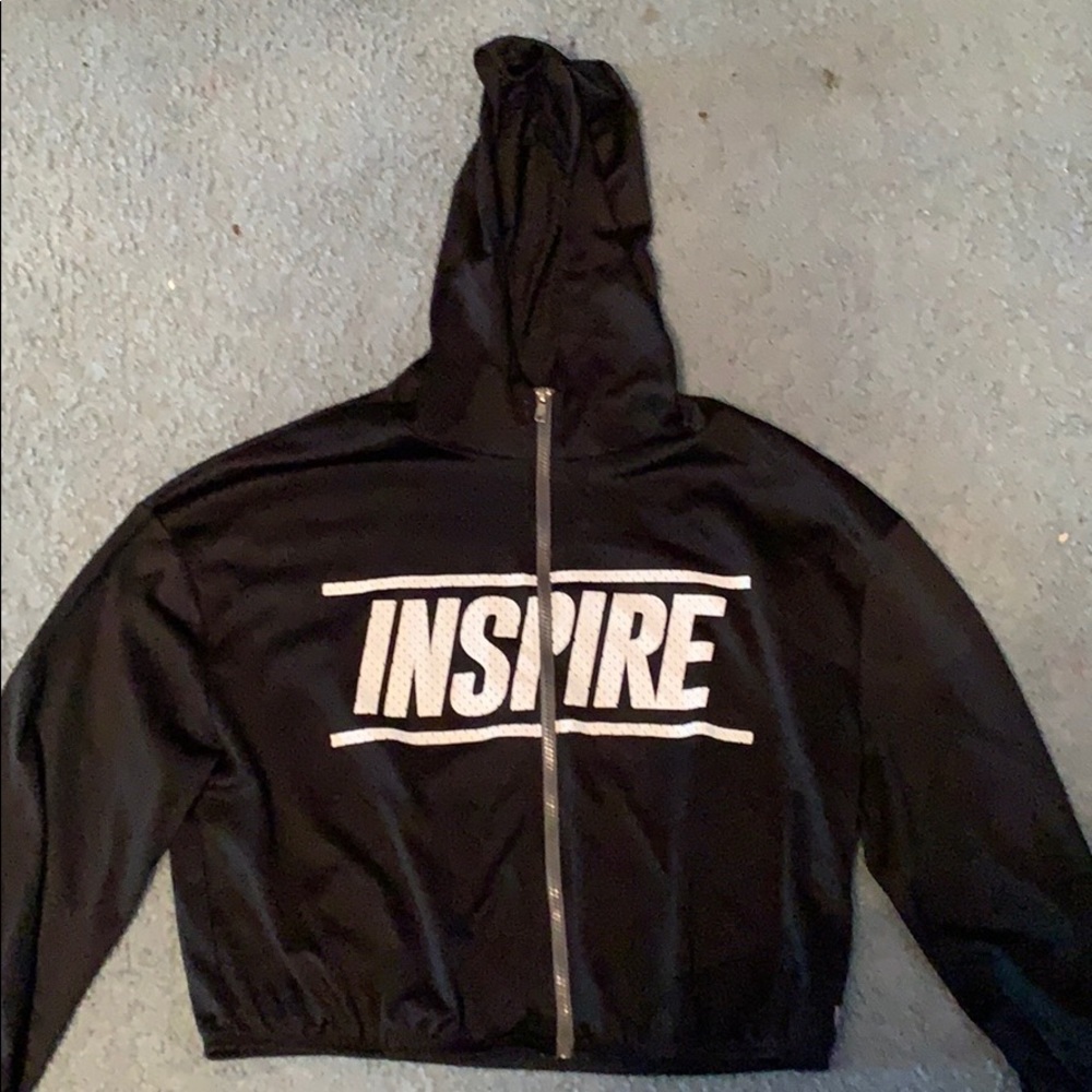 Inspire zip up cropped hoodie